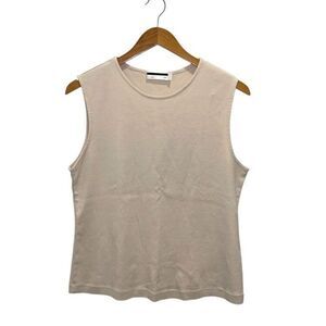 Grp1 Womens‎ Cotton Sleeveless Relaxed Fit Round Neck Tank Top Beige Size Medium